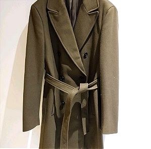 Zara αντρικό παλτό, σε απόχρωση χακι-λαφι, μέγεθος large