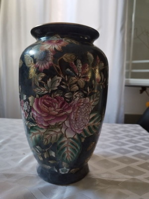 Vintage Royal Satsuma Moriage vase and bowl set, hand made China