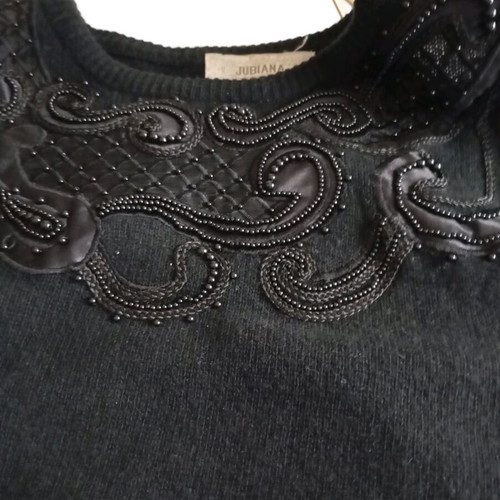 Vintage wool long women's pullover L used, black