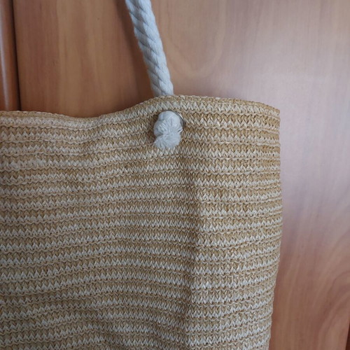 Straw summer shoulder bag new, beige