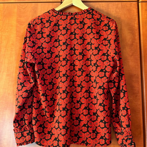Milk & Honey Red Floral Blouse Used Size M