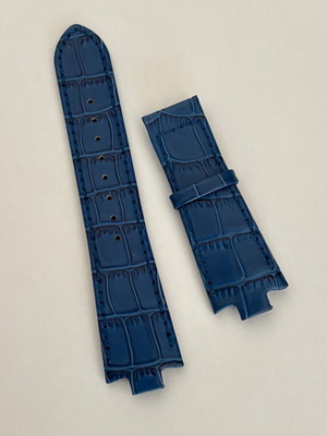 Breil BW0063 Watch Strap Blue Leather New Without Buckle