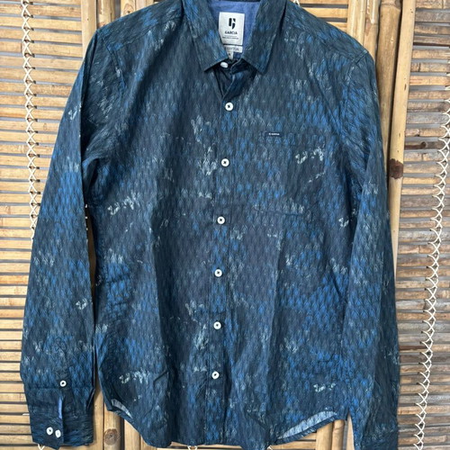 Garcia Fine Cotton Patterned Shirt Size M, blue