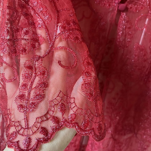Red lace tunic used, size M