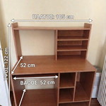 Multipurpose desk with built-in bookshelf