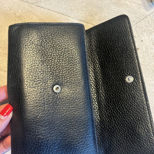 Lacoste leather wallet used, black