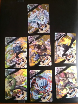 One Piece Strawhat Crew συλλεκτικές κάρτες σαν καινούργιες, 7 τεμάχια