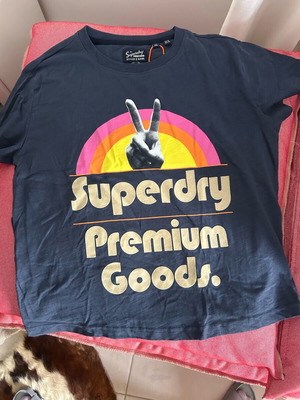 Superdry XL crop top T-shirt, blue