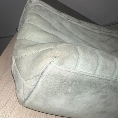 YSL Loulou shoulder bag like new, light blue gray suede leather