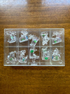 Kinder Surprise Championghost dice 2006 διάφανες πλαστικές φιγούρες με ζάρια, σετ 10