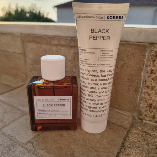 Korres Black Pepper Eau de Toilette 50ml with After Shave Balm, like new