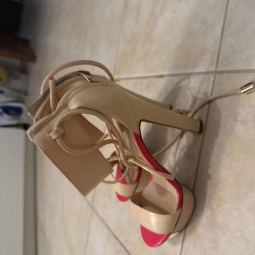 Elisabetta Franchi beige platform sandals like new, size 38