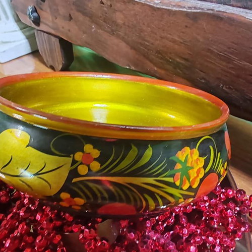 Russian Khokhloma utensils new, wooden, hand-decorated