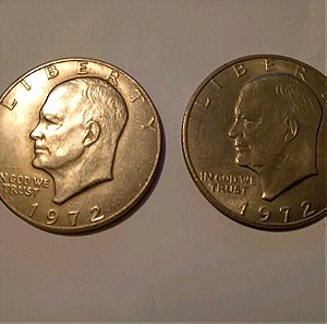 Δύο κέρματα, 1 δολάριο (ΗΠΑ, 1972)