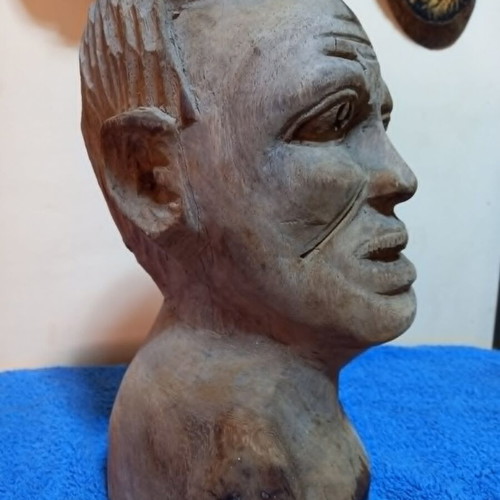 African statue used, handmade wood, ancient art