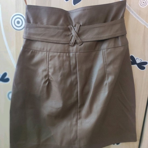 Mini leatherette skirt brown new XS