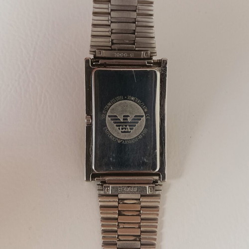 Emporio Armani AR-2100 wristwatch, steel, rectangular dial