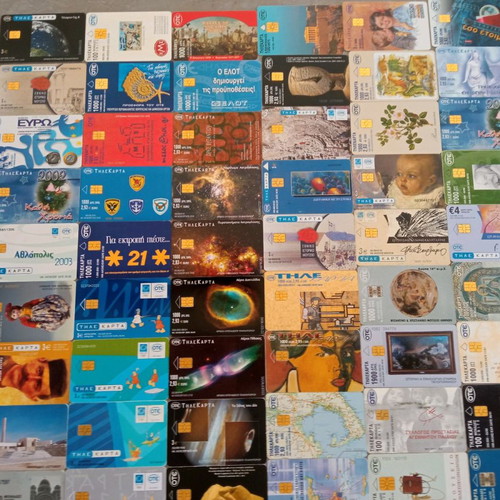 Phone cards used, pack of 200 Greek from 1999 to 2003