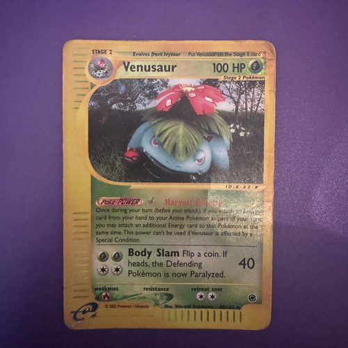 Pokémon Expedition Venusaur 68/165 card used, heavy played