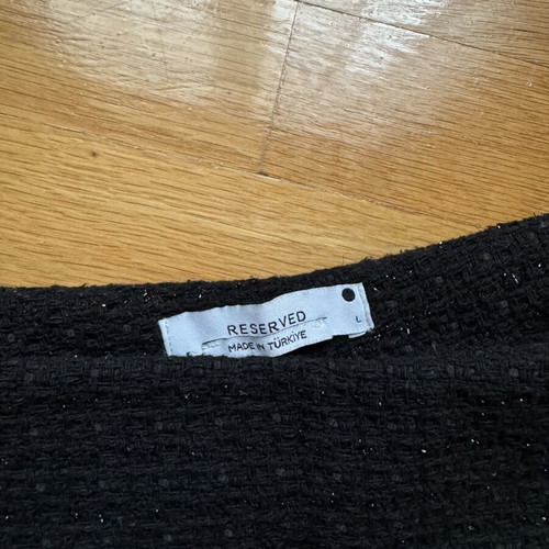 Black Reserved skirt boucle like new, size L