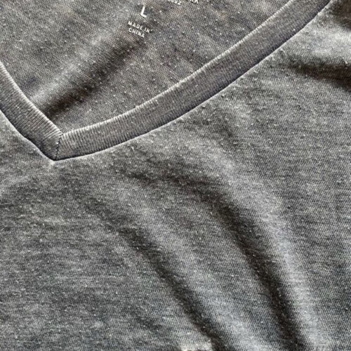 Abercrombie & Fitch V-Neck T-Shirt Size L Light Grey Used Unisex