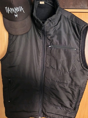 A.A UNDERWEAR Black Sleeveless Vest Like New with 3 Zipper Pockets