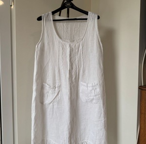 OVS Linen White Dress With Pockets Size 40