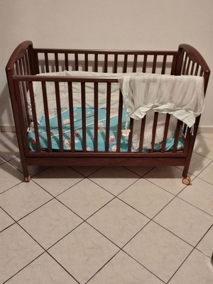Pali Baby Cot used with Greco Strom Mattress and Drawer