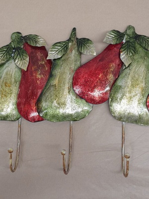 Metal hanger with 5 hooks and fruit design new