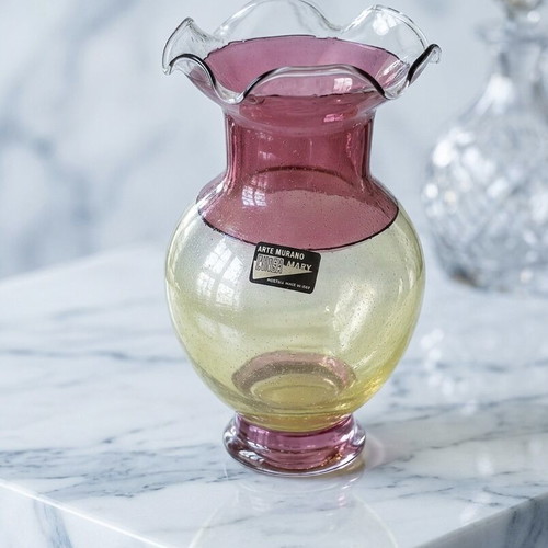 Vintage Murano γυάλινο βάζο Linea Mary Made in Italy, σαν καινούργιο