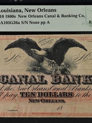 10 Dollar USA Louisiana New Orleans 1860 banknote like new