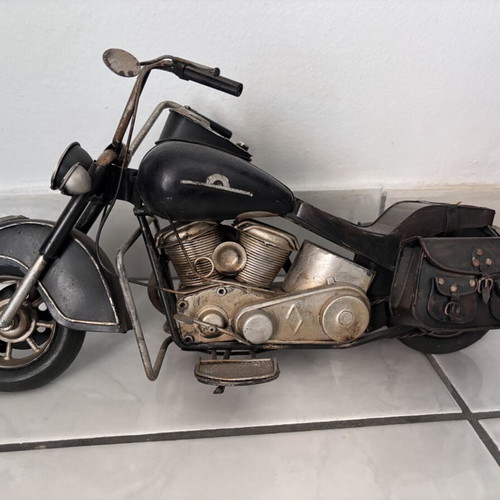 Handmade vintage decorative motorcycle metal model black
