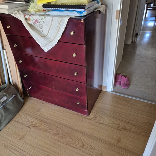 Wooden chest of drawers used, solid heavy wood, 90x45x75 cm