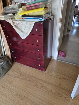 Wooden chest of drawers used, solid heavy wood, 90x45x75 cm
