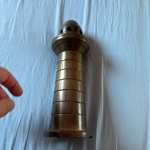 Vintage lighthouse table lamp made of solid bronze, like new