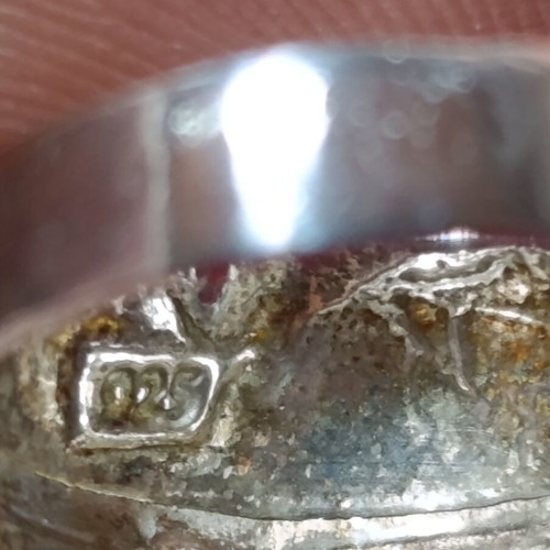 925 silver embossed ring, size 59