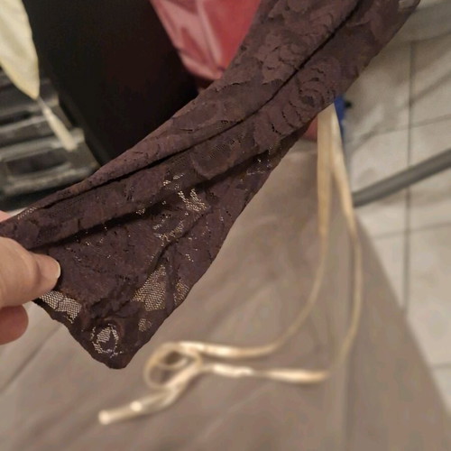 Fitted shirt size M like new brown elastic lace with cream details
