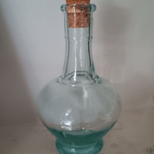 Glass carafe with cork for ouzo - tsipouro like new