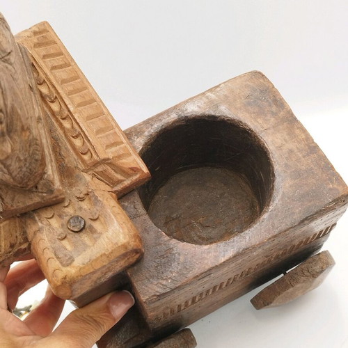 Nandi figure used Indian wooden box made of mango wood
