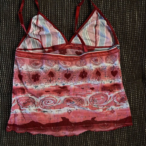Y2K Cami Top like new, colorful red pink blue print