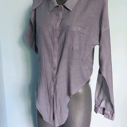 Cotton short shirt used, women's XL/2XL with mother-of-pearl buttons