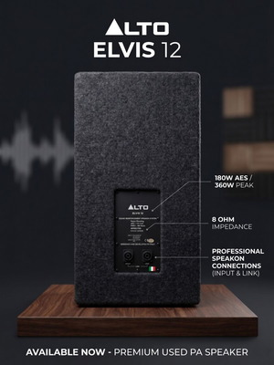 Σετ 2 παθητικά ηχεία ALTO Elvis 12 μεταχειρισμένα, 360W Peak