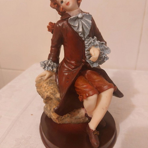 Terracotta figurine on wooden base new