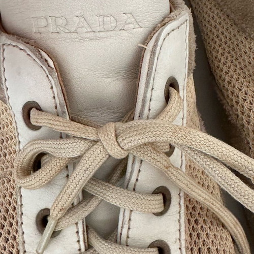Prada canvas men's sneakers used size 40 beige