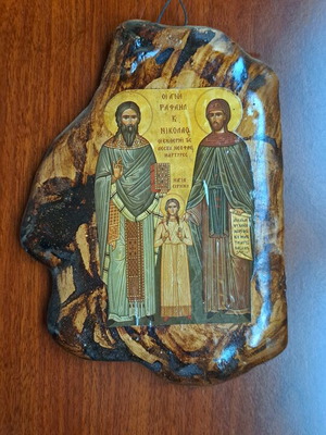 Religious icons, set of 16, various sizes and materials