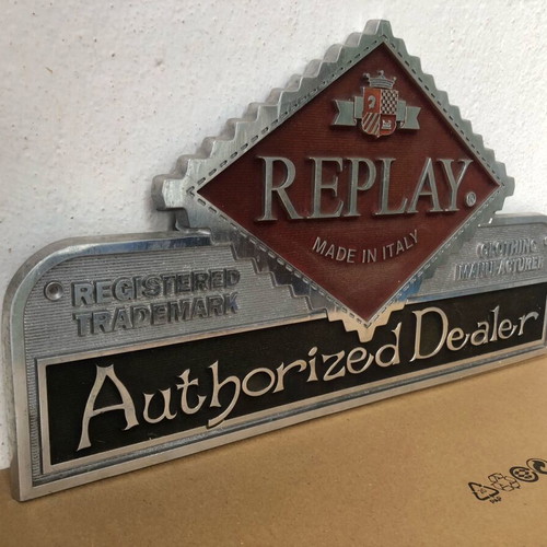 Replay wall metal sign like new