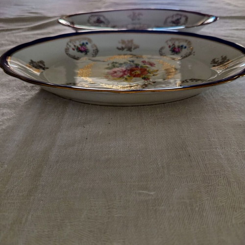 Kronester Bavaria set of 2 oval platters like new, German porcelain 26x18 cm