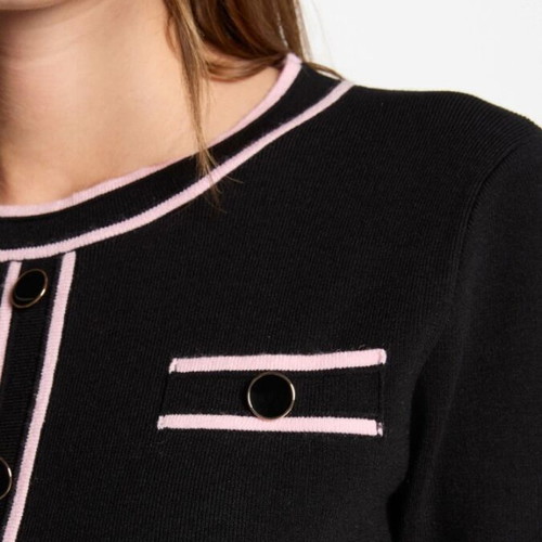 Morgan de toi medium dress black with pink details like new