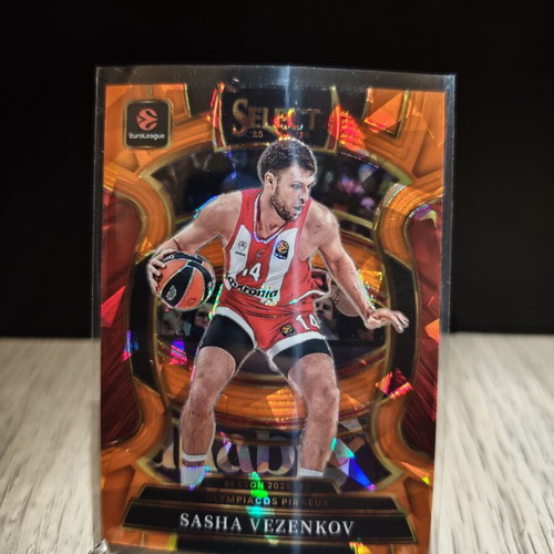 Sasha Vezenkov Orange Cracked Ice Panini Select EuroLeague card 2025-26