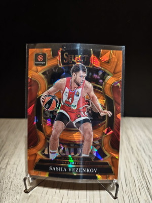 Sasha Vezenkov Orange Cracked Ice Panini Select EuroLeague card 2025-26